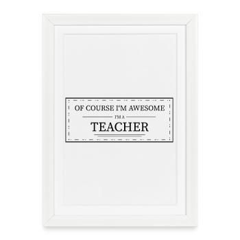 Teacher - Framed poster (27 × 37 cm) - white - Front