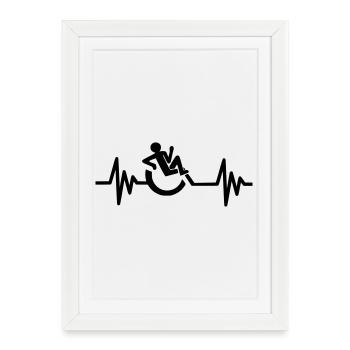 Bild: Rollstuhl, Herzschlag, entspannt # - Gerahmtes Poster (27 × 37 cm) - Weiß - Vorne