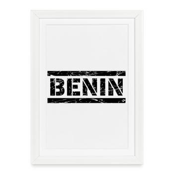 Bénin - Affiche encadrée (27 × 37 cm) - blanc - Devant