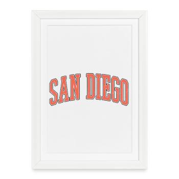 Conception des polices de blocs de San Diego - Affiche encadrée (27 × 37 cm) - blanc - Devant