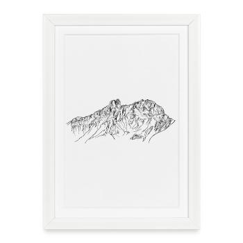 Bischofsmütze, Gosaukamm Alpes du Salzkammergut - Affiche encadrée (27 × 37 cm) - blanc - Devant