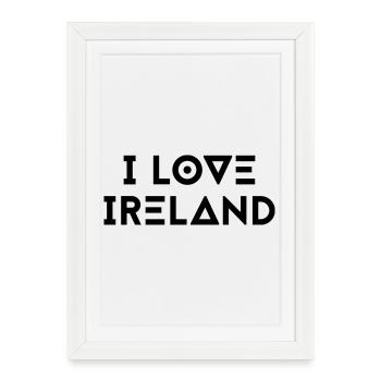 J’AIME L’IRLANDE - Affiche encadrée (27 × 37 cm) - blanc - Devant