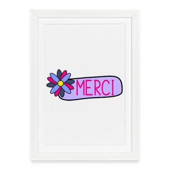 MERCI. MAÎTRESSE. MAÎTRE. MERCI MAÎTRESSE - Affiche encadrée (27 × 37 cm) - blanc - Devant