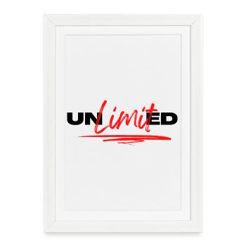 Unlimited, Motivation Sportive - Affiche encadrée (27 × 37 cm) - blanc - Devant