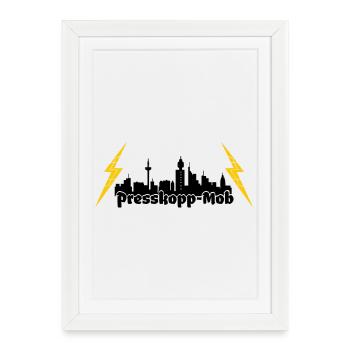 Presskopp Mob - ffm Skyline - Gerahmtes Poster (27 × 37 cm) - Weiß - Vorne