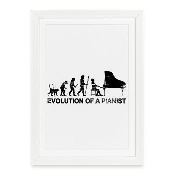 Entwicklung eines Pianisten - Gerahmtes Poster (27 × 37 cm) - Weiß - Vorne