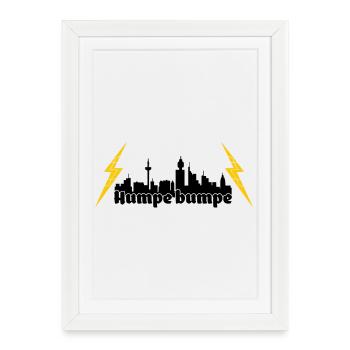 Humpe bumpe ffm skyline - Gerahmtes Poster (27 × 37 cm) - Weiß - Vorne