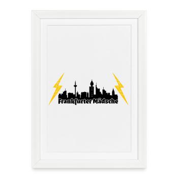 Frankfurter Maedsche ffm skyline - Gerahmtes Poster (27 × 37 cm) - Weiß - Vorne