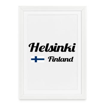 Helsinki, Finlande - Imprimés élégants - Affiche encadrée (27 × 37 cm) - blanc - Devant