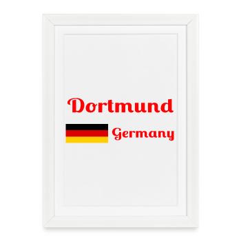 Dortmund, Allemagne - Imprimés élégants - Affiche encadrée (27 × 37 cm) - blanc - Devant