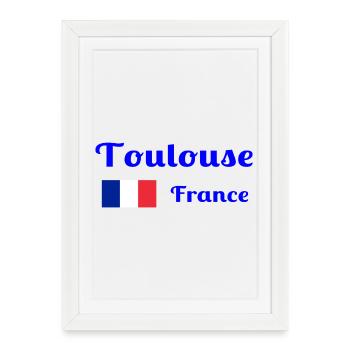 Toulouse, France- Imprimés élégants - Affiche encadrée (27 × 37 cm) - blanc - Devant