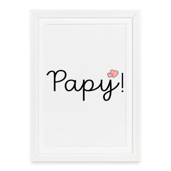AMOUR PAPY - Affiche encadrée (27 × 37 cm) - blanc - Devant