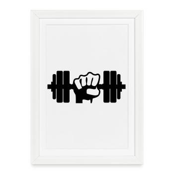 Weight Dumbbell - Framed poster (27 × 37 cm) - white - Front