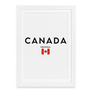 Fierté canadienne, design minimaliste et élégant - Affiche encadrée (27 × 37 cm) - blanc - Devant