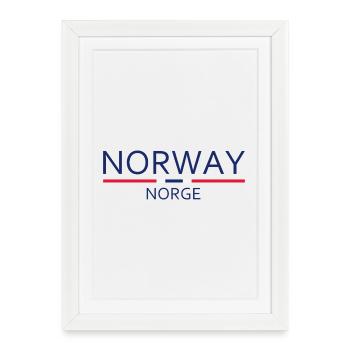 Norway - Norge - Norwegen - Flagge - Skandinavien - Gerahmtes Poster (27 × 37 cm) - Weiß - Vorne