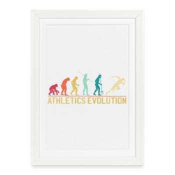 Evolution des athlètes humains Impression d’art - Affiche encadrée (27 × 37 cm) - blanc - Devant