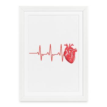 Conception de battement de cœur de la volonté de vivre - Affiche encadrée (27 × 37 cm) - blanc - Devant