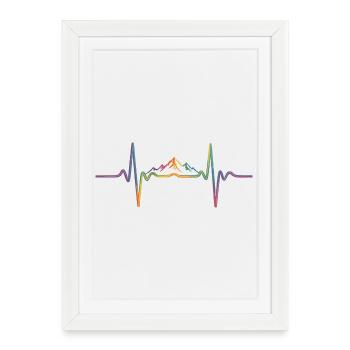 Motif de montagne nature paysage montagnes - Affiche encadrée (27 × 37 cm) - blanc - Devant
