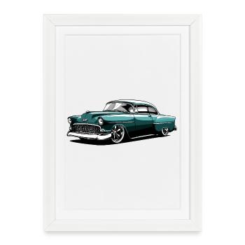 Conception de voitures classiques vintage - Affiche encadrée (27 × 37 cm) - blanc - Devant