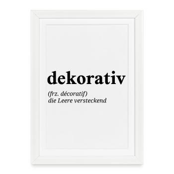 décoratif Définition - Affiche encadrée (27 × 37 cm) - blanc - Devant