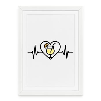 Piña Colada Cocktail Cœur Tropical - Affiche encadrée (27 × 37 cm) - blanc - Devant