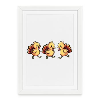 Bébé dinde de Thanksgiving - Affiche encadrée (27 × 37 cm) - blanc - Devant