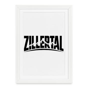 Zillertal - Souvenir Design - Affiche encadrée (27 × 37 cm) - blanc - Devant