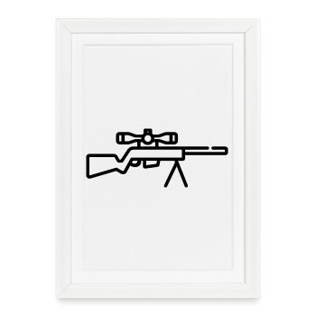 Sniper - Affiche encadrée (27 × 37 cm) - blanc - Devant