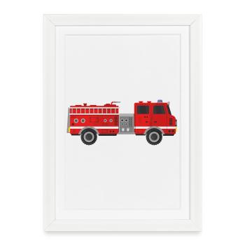 Fire truck - Framed poster (27 × 37 cm) - white - Front