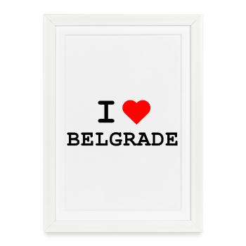 Ich liebe Belgrade - J’adore Belgrade - Affiche encadrée (27 × 37 cm) - blanc - Devant