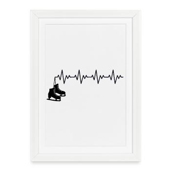 Schlittschuhe Eiskunstläufer Schlittschuh EKG - Gerahmtes Poster (27 × 37 cm) - Weiß - Vorne