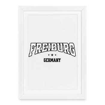Style universitaire de Fribourg-Allemagne - Affiche encadrée (27 × 37 cm) - blanc - Devant