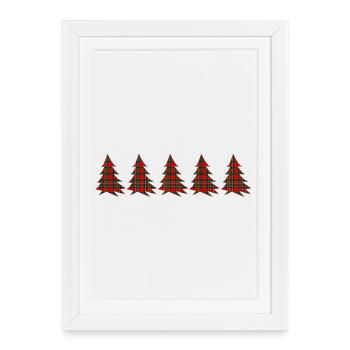 Forest Tartan Trees - Framed poster (27 × 37 cm) - white - Front