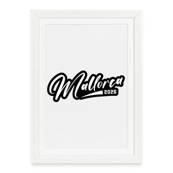 Lettrage Mallorca 2026 - Affiche encadrée (27 × 37 cm) - blanc - Devant