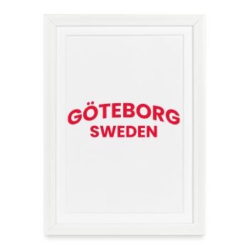 Gothenburg's Red Typography - Framed poster (27 × 37 cm) - white - Front