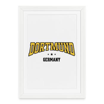 Conception de la police courbe Dortmund - Affiche encadrée (27 × 37 cm) - blanc - Devant