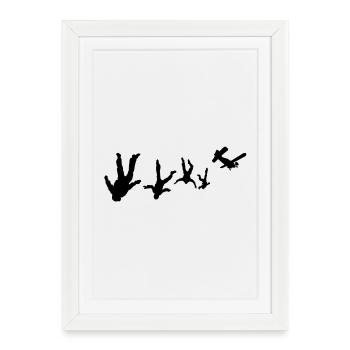 Parachutisme de Fallschirmspringen - Affiche encadrée (27 × 37 cm) - blanc - Devant