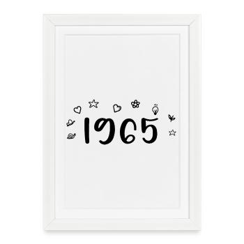 1965 Anniversaire 1965 Retro 1965 - Affiche encadrée (27 × 37 cm) - blanc - Devant