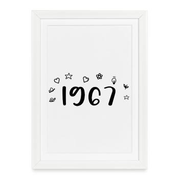 1967 Anniversaire 1967 Retro 1967 - Affiche encadrée (27 × 37 cm) - blanc - Devant