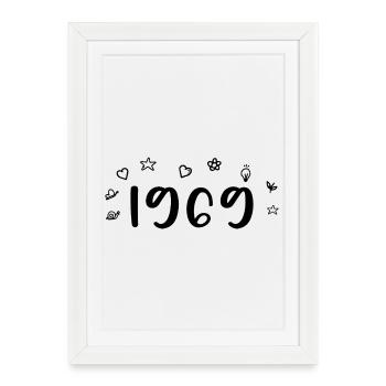 1969 Anniversaire 1969 Retro 1969 - Affiche encadrée (27 × 37 cm) - blanc - Devant