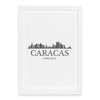 Caracas, Venezuela, silhouette de Caracas - Affiche encadrée (27 × 37 cm) - blanc - Devant