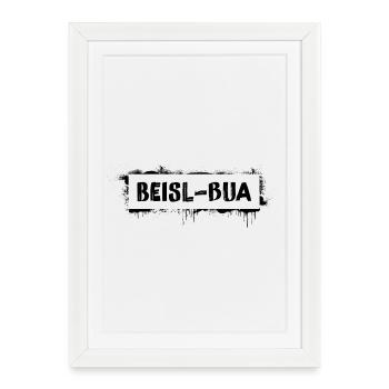 Beisl-Bua – Dicton culte du dialecte viennois - Affiche encadrée (27 × 37 cm) - blanc - Devant