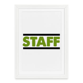 Green Staff Distressed Font - Framed poster (27 × 37 cm) - white - Front