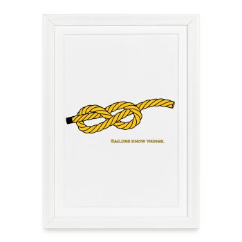 Eight Knots - Knot Ship Captain Sailing Anchor - Framed poster (27 × 37 cm) - white - Front