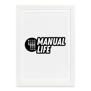 JDM sticker - manual life - Framed poster (27 × 37 cm) - white - Front