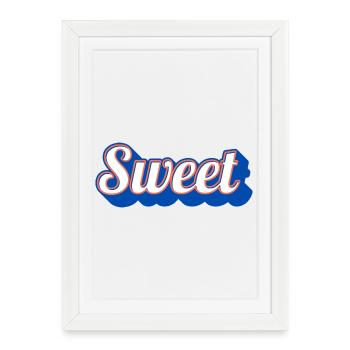 Sweet Retro Schriftzug Vintage - Gerahmtes Poster (27 × 37 cm) - Weiß - Vorne