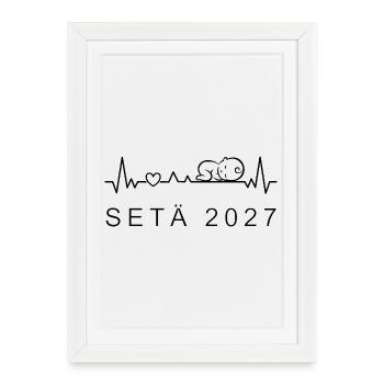 Oncle 2027 Battement de cœur Grossesse finnoise - Affiche encadrée (27 × 37 cm) - blanc - Devant