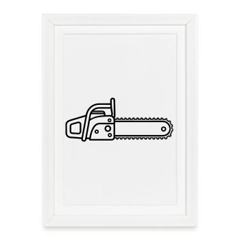 tronçonneuse - Affiche encadrée (27 × 37 cm) - blanc - Devant