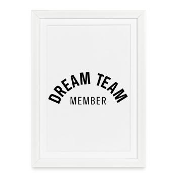 Typographie du texte courbé d’un membre de la Dream Team - Affiche encadrée (27 × 37 cm) - blanc - Devant