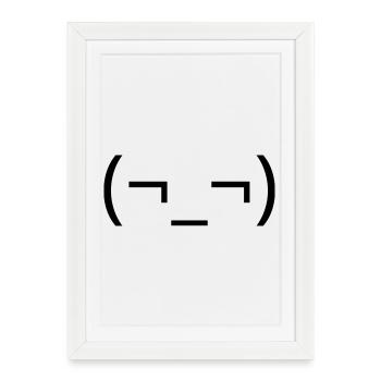Dry Side Gare (¬_¬) Annoyed Emote - Framed poster (27 × 37 cm) - white - Front
